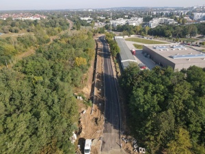 Nowy fragment ul. Podolańskiej widziany z drona