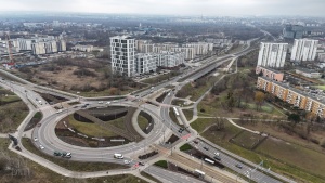 Plac budowy widziany z perspektywy drona