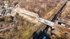 Wiadukt w ciągu ul. Golęcińskiej - widok z drona