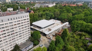 Plac budowy widziany z perspektywy lotu ptaka