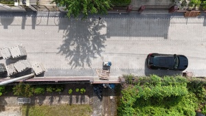 Nowa nawierzchnia na odcinku Bukowska-Miodowa widziana z perspektywy lotu ptaka