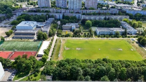 Boisko widziane z perspektywy drona