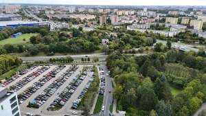 Widok na szpitale w rejonie ul. Wrzoska