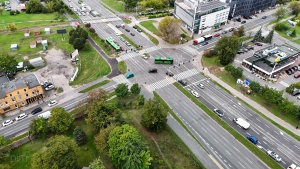 Al. Solidarności i trasa piątkowska z lotu ptaka