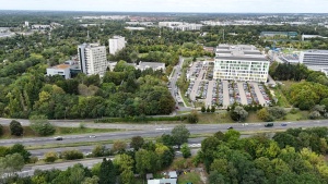 Widok na szpitale w rejonie ul. Wrzoska