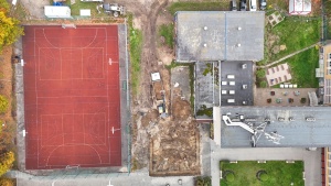 Plac budowy widziany z perspektywy lotu ptaka