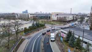 Pracownicy podczas wykonywania prac budowlanych