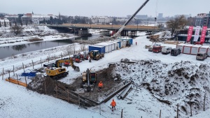 Plac budowy widziany z perspektywy lotu ptaka