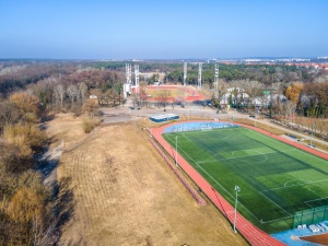 Kompleks sportowy na Golęcinie z lotu ptaka