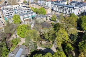 Plac budowy widziany z drona 