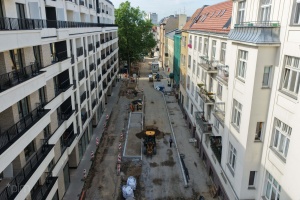 Plac budowy widziany z perspektywy lotu ptaka