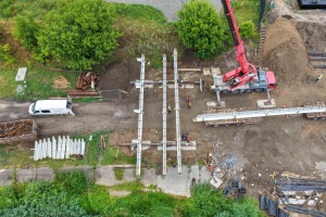 Plac budowy widziany z perspektywy lotu ptaka