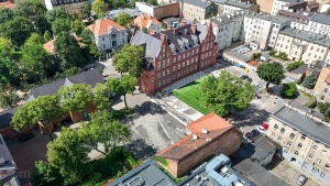 Plac budowy widziany z perspektywy drona
