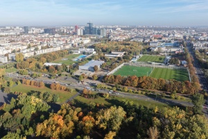 Plac budowy widziany z perspektyw lotu ptaka