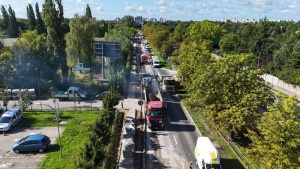 prace na ul. Reymonta z lotu ptaka