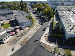 prace nawierzchniowe na ul. Berdychowo widok z góry