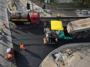 prace nawierzchniowe na ul. Berdychowo  - widok z góry