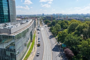 trasa tramwajowa z lotu ptaka