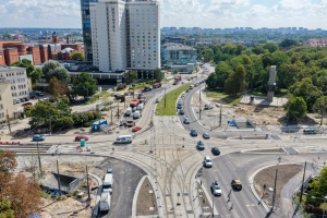 trasa tramwajowa z lotu ptaka