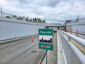 Tablice informacyjne na granica pomiędzy Poznaniem i Plewiskami 