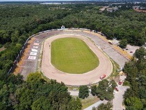 Stadion na Golęcinie widziany z perspektywy lotu ptaka