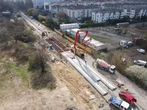 budowa torowiska tramwajowego na trasie kórnickiej