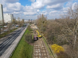 rozbiórka torowiska na wysokości osiedla Lecha