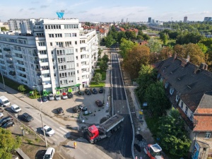 Ul. Kolejowa widziana z lotu ptaka od strony ul. Potockiej