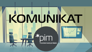 Grafika z napisem komunikat