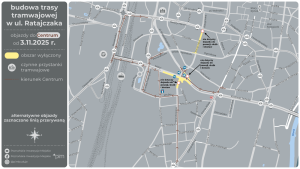 Schemat obrazujący proponowane objazdy - Centrum