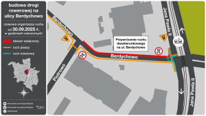 schemat zmiany w organizacji ruchu na ul. Berdychowo 