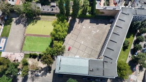 Budynek SP 9 widziany z lotu ptaka