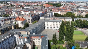 Budynek SP 9 widziany z lotu ptaka